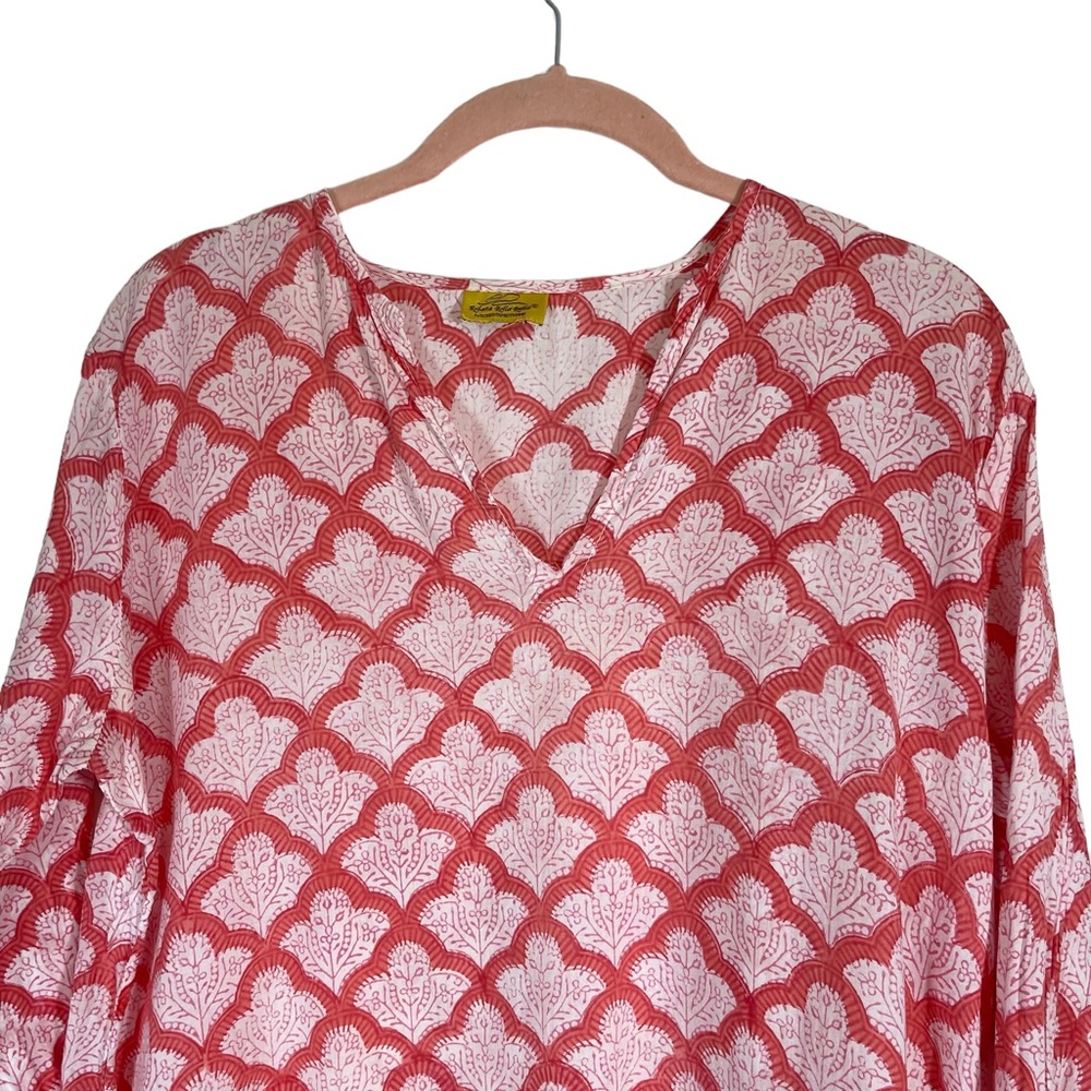 ROBERTA ROLLER RABBIT Jemina Kurta Tunic Top Pink and white - Picture 3 of 12